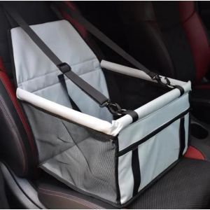 Siège d'Auto pour Chien Chat, Siège d'Appoint de Voiture Imperméable pour Animaux en Tissu Oxford avec Ceinture de Sécurité (Gris) - Neuf