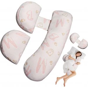 Oreiller De Grossesse Pour Femme Enceinte, Coussin De Maternit&eacute; Doux Avec Housse De Coussin Amovible Et R&eacute;glable, Soutien Pour Le Dos, Les Hanches Et Les Jambes - Neuf