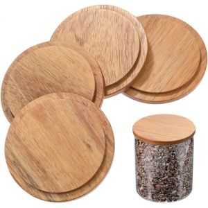 Cmws-Lot De 4 Couvercles R&eacute;utilisables En Bois Pour Tasse &Agrave; Caf&eacute;, Th&eacute;, Boisson, Bouilloire &Agrave; Th&eacute;, Pour Garder Au Chaud - Neuf