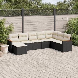 Prolenta Premium - Salon De Jardin 8 Pcs Avec Coussins Noir R&eacute;sine Tress&eacute;e - Neuf