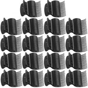 18 Pi&egrave;ces Hot Roller Clips Plastique Cheveux Bigoudi Griffe (Noir) - Neuf