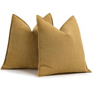 Cauc-Housse De Coussin 50x50, Lot De 2 Housse Coussin En Chenille Coussin Canape Pour Canap&eacute; Au Design &Eacute;l&eacute;gant, Coussins D&eacute;coratifs Doux Et Luxueux Pour Canap&eacute;, Lit Et D&eacute;coration De La Maison - Neuf