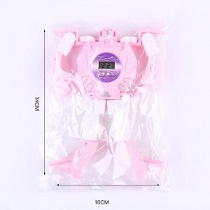 Transformer Montre Num&eacute;rique Dessin Anim&eacute; Cr&eacute;atif Robot Jouet Montre-bracelet r&eacute;glable Grands Cadeaux Pour Gar&ccedil;ons Filles Rose - Neuf