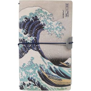 Jexnovashop-Ensemble Carnet De Voyage Japon, Carnets De Notes, Carnet De Notes 2 En 1 Hokusai, Notebook Simili Cuir - Neuf