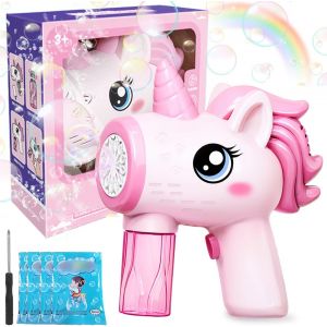Kal-Pistolet &Agrave; Bulles Automatique, Baguettes &Agrave; Bulles De Licornes Pour Enfants, Machine &Agrave; Bulles Avec Solution, Pistolets &Agrave; Bulles De Savon, Jouet De Machine &Agrave; Bulles Licorne, Cadeau Pour Enfant - Neuf