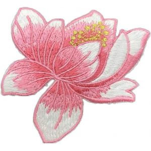 Patch Chaud Lotus Diy Patch De Broderie Rose Patch Badge De Broderie Chapeau Costume Sac À Dos T-Shirt Costume Décoration Patch (Poudre) - Neuf