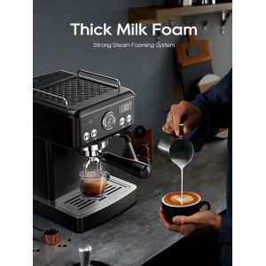 HiBREW H10A Machine à café expresso semi-automatique, 20 bars, cafetière froide/chaude - Noir adamantin - Neuf