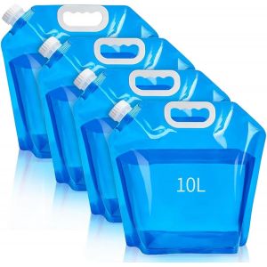 Eryi-Lot De 4 Bidons D'eau Pliables - 10 L - Bidon D'eau Pliable - Pour Camping, Festival, Extérieur, Camping - Neuf