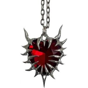 Kal-Collier Femme Coeur Rouge Gothique Bijoux Alliages Cadeau Anniversaire Femme - Neuf