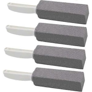 Pierre ponce pour le nettoyage des toilettes, brosse de toilette en pierre ponce avec manche, lot de 4, noire - Neuf