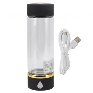 HJLIAN Bouteille d'eau generatrice d'hydrogene de 380 ml, chargement USB, intelligente, portable, riche en hydrogene, noire - Neuf