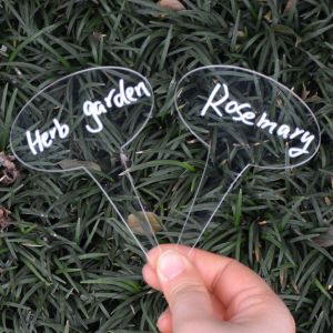 1 Lot De 12 Étiquettes Pour Jardinières - Ovales, Étiquettes En Plastique, Plantes Miniatures, Panneaux Pour Plantes Potagères, Piquets Pour Étiquettes De Jardin - Neuf