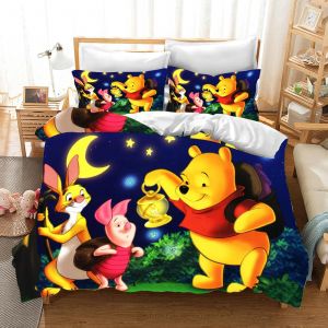 Parure De Lit Winnie L'ourson Et Tigrou, Housse De Couette De Luxe, King Size, En Coton, Imprime Dessin Anime 3d, Pour Enfants - Neuf