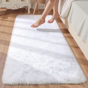 Uuq-Tapis De Salon 60 X 120 Cm Gris - Tapis Pour Chambre À Coucher - Lavable - Antidérapant - Moelleux - Tapis Shaggy Doux - Tapis Pour Enfants - Couloir - Salon - Neuf