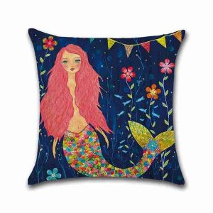 Housses De Coussin Sir&egrave;ne En Coton Et Lin - Lot De 2 - 45 Cm X 45 Cm - Neuf