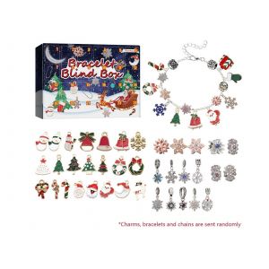 Kit de fabrication de bracelets de No&euml;l &agrave; faire soi-m&ecirc;me, calendrier de l'Avent, 24 jours, ensemble de bijoux - Neuf