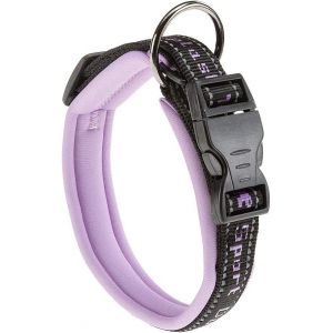 Eryi-Collier Chien Sport Dog, Collier Pour Chien De Taille Moyenne, Rembourrage Doux, Coutures Réfléchissantes, Étiquette Pour Le Nom De L'animal, Reglable, Taille: 2 Cm (33-43 Cm), Violette - Neuf