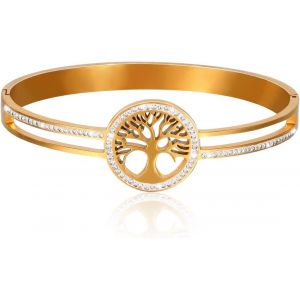 Eryi-Arbre De Vie En Acier Inoxydable Pour Les Femmes Hommes Vintage Mode Gracieux Charm Box Chain Bracelet Pour Femme Homme - Neuf