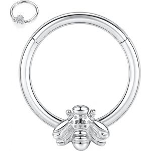 Kal-Boucles D'oreilles 16 G En Acier Inoxydable Pour Septum, Daith, Rook, Tragus, Hélix, Cartilage, Lobe Septum, Bijoux Serpent, Pyramide, Flèche, Étoile, Anneau Segmenté À Charnière - Neuf