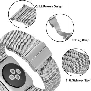 Metal Watch Strap For Men Women Stainless Steel Mesh Quick Release 18mm 20mm 22mm.[U1439] - Neuf