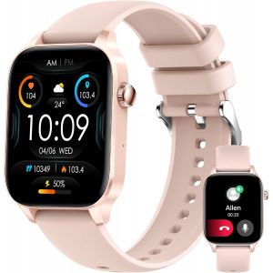 Montre Connect&eacute;e Femme avec Appels Bluetooth, 1,85"" Smartwatch avec 120+ Modes Sportifs/Fr&eacute;quence Cardiaque/Sommeil/SpO2, Etanche IP68 Smart Watch Podom&egrave;tre pour Android iOS - Neuf