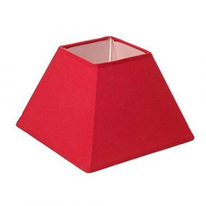 Abat-jour - Carr&eacute; - Rouge - 20x20x14cm - Pour lampe - Coton renforc&eacute; - Ostaria - Neuf