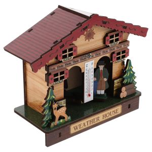 SUBZONAL-Station M&eacute;t&eacute;o Mural Barom&egrave;tre en Bois, Thermom&egrave;tre D&iquest;ambiance Int&eacute;rieur, Hygrom&egrave;tre Pr&eacute;cis, Indicateur Climatique pour Maison, Instrument de Mesure Temp&eacute;rature et Humidit&eacute;, - Neuf