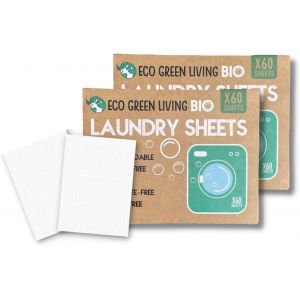KGABERY-Eco Green Living Feuilles De Lessive,Bandes De Détergent Hypoallergéniques Pour Machines À Laver Et Lavage Des Mains 60 Feuilles Paquet De 2 - Neuf