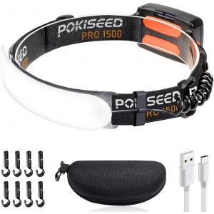 Lampe Frontale Led Rechargeable 1500 Lumens Avec Faisceau De 230 &deg;, 3 Modes, &Eacute;tanch&eacute;it&eacute; Ipx6 &iquest; Pour Camping, Course &Agrave; Pied, P&ecirc;che, Casque De S&eacute;curit&eacute; - Neuf