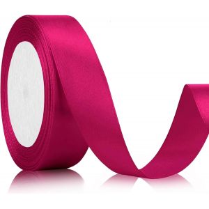 Ruban Cadeau De Satin 22 M De Long,20 Mm De Large-Rose Rouge-Pour Mariage,Travaux Manuels Et Emballage Cadeau-D&eacute;coration De Mariage (Rose Rouge) - Neuf