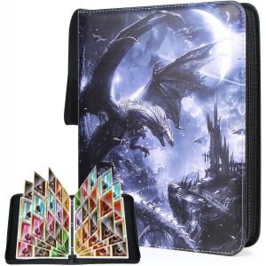 Mdy-Classeur De Cartes À Collectionner Pouvant Contenir 900 Cartes, Classeur De Collection De Cartes Jcc Avec 9 Poches Pour Cartes Ygo Mtg, Hockey, Baseball, Sport, Football, Cadeaux Pour Garçon - Neuf