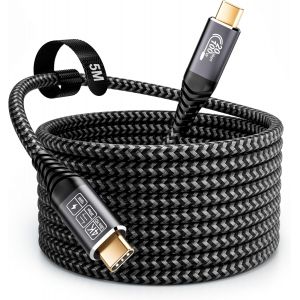 Cable USB C 5M,20 Gbps C&acirc;ble USB C 3.2 Gen2, 100W 20V/5A Charge Rapide,Transmission vid&eacute;o 4K @ 60Hz Pour i-Phone, MacBook Pro, Samsung S24.c&acirc;ble usb c 5m - Neuf