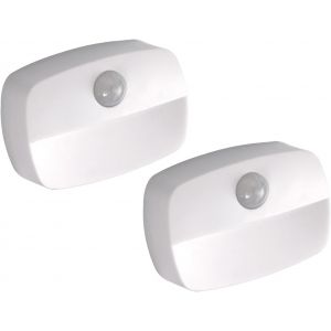 Lot De 2 Veilleuses Led, Veilleuses Led Avec Détecteur De Movement, 6500k Blanc Froid Veilleuse Enfant Pour Chambre Bébé, Cuisine, Couloir, Escalier, Salon, Non Dimmable,¿Piles Aaa¿ - Neuf