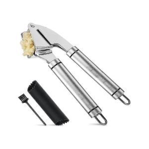 Hachoir et broyeur à pression en acier inoxydable avec éplucheur à rouleaux en silicone. Antirouille,facile à presser,dis - Neuf