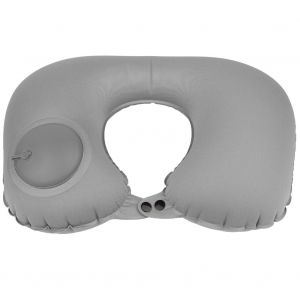Oreiller de voyage gonflable en forme de U, support de cou, coussin d'exterieur pour bureau avec boucle (gris) - Neuf