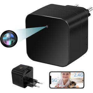 ChenQuanSarl-Caméra Espionne Cachée Hd 1080P, Micro Camera Espion Chargeur Usb 5G&2.4G, Videocaméras Sans Fil Discret Avec Détection De Mouvement Pour La Maison, Le Travail, Etc. - Neuf