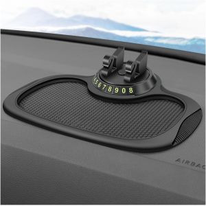 Eryi-Tapis Antidérapant Téléphone Portable Voiture, Tapis Voiture Antidérapant Support Téléphone Portable, Tapis Antidérapant Téléphone Portable Sur Tableau Bord Console Centrale(Bordure Noire) - Neuf