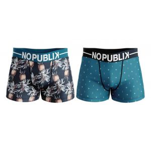 Boxer No Publik Homme Confort Et Fantaisie En Microfibre -Assortiment Mod&egrave;les Photos Selon Arrivages- Pack De 2 Boxers Tropical 54516 - Neuf