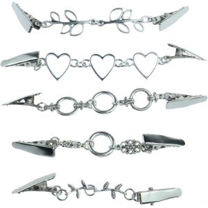 Kjdal-Lot De 5 Clips Vintage Pour Cardigan Pour Femme-Clips Cr&eacute;atifs Argent&eacute;s-Pour Gilet,Pull,&Eacute;charpe,Col De Cha&icirc;ne-Fermeture Pour Col Cape,&Eacute;charpes,Manteau,S,M&eacute;tal - Neuf