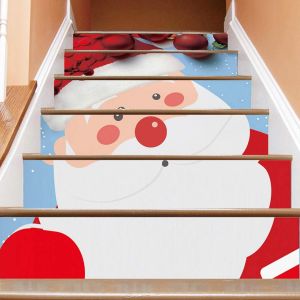 No&euml;l Escalier Autocollant, Santa Claus Mod&egrave;le Magnifiquement Imperm&eacute;able Amovible Escalier Stickers Sticker Mural Pour La D&eacute;coration De No&euml;l - Neuf