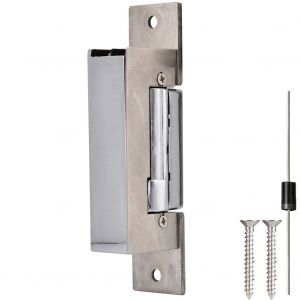 Serrure de porte argentee a gache electrique etroite DC12 V, mode de deverrouillage double, controle d'acces - Neuf