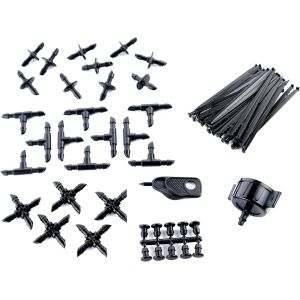 Aqua Control KITG002 Pack d'accessoires de Base de 4 mm. pour Tout Type d'arrosage par Goutte à Goutte, Noir - Neuf