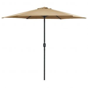 Prolenta Premium - Parasol De Jardin Et M&acirc;t En Aluminium 270x246 Cm Taupe - Neuf