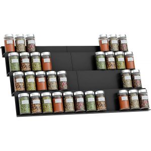 Jexnovashop-Rangement Epices Cuisine Pour Tiroir, 8 Pi&egrave;ces Organisateur Porte &Eacute;pices Pour Extensible De 30,4 Cm &Agrave; 60,8 Cm, Rangement Epices Cuisine Tiroir 4 Niveaux, Organisateur Epices - Neuf