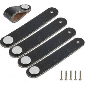 Pièces Poignée de meuble Poignée en cuir Poignée de meuble Poignée de tiroir Poignées de meubles Poignée de traction avec vis Accessoires Pour armoires de cuisine Armoires Ba - Neuf