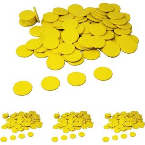 Sansh-Jetons De Jeu Jaunes (100 Pièces) En Re-Plastic® | Jetons De Comptage Marker Tokens Ø 25 Mm, Jaune (Lot De 4) - Neuf