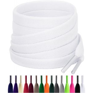 Ytseazn-2 Paires De Lacets Plats Pour Baskets,8 Mm De Large,Lacets Chaussures Pour Chaussures,Sneakers Et Chaussures De Sport - Neuf
