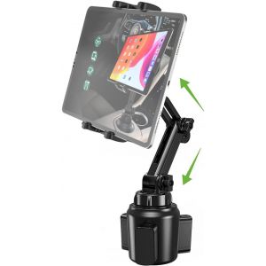 Support Tablette Voiture Porte Gobelet Pour 4-13 Pouces Ipad Téléphone, Universel Fixation Tasse Auto Avec Bras Télescopique Pour Ipad Pro 12.9 Air Mini, Samsung Tab, Kindle Fire Hd, Iphone - Neuf