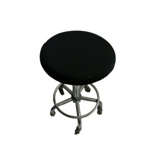 Housse de coussin extensible pour tabouret de bar rond 35 cm - Noir - Lot de 4 - Neuf
