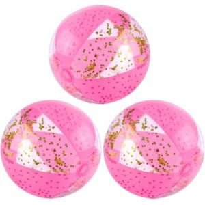 Lot de 3 ballons de plage gonflables de 40,6 cm, rose, jouets de plage, cadeau d'été, vacances en plein air, piscine, fête, plage, anniversaire, fournitures pour enfants, piscine Hawa - Neuf